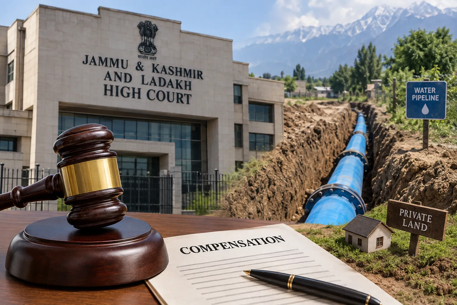 J&K&L High Court Mandates State Compensation for Civic Water Pipelines Running Through Private Land Even if Laid Prior to Landowner's Purchase