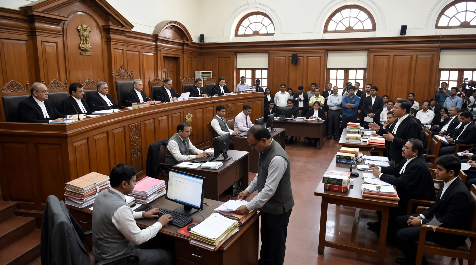 Ministerial Duties Cannot Replace Courtroom Advocacy: Supreme Court Rejects Equating Bench Clerks with Law Clerks for Judicial Service
