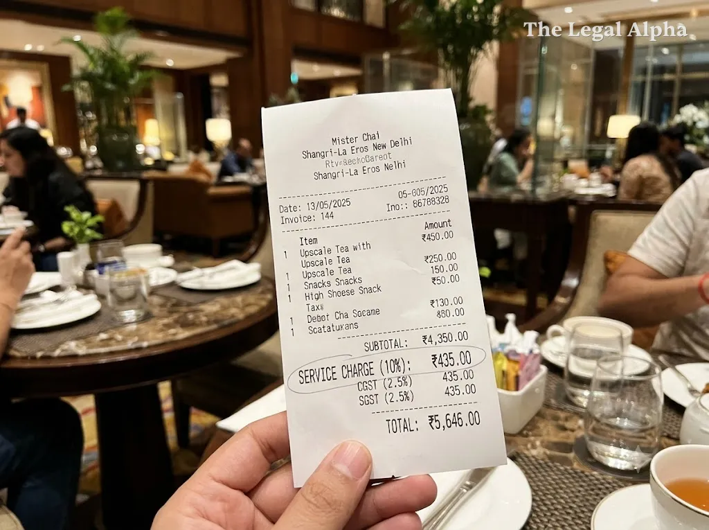 Automatic Service Charge Non-Compliant: CCPA Fines Shangri-La Eros’ Restaurant Mister Chai ₹1 Lakh